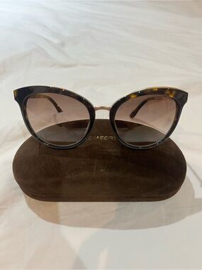 Tom Ford Tortoiseshell Cat-Eye Sunglasses with Brown Gradient Lenses